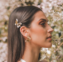 Set Clip & Earrings Butterfly 3 Pieces - Gold Plated