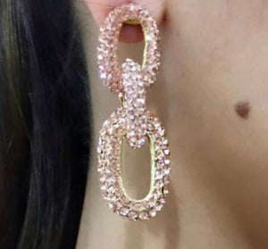 Crystal Earrings - Chain Shape