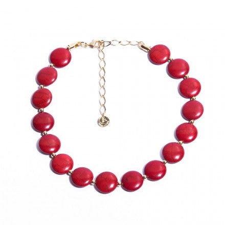 Disk Coral Choker - Gold Plated