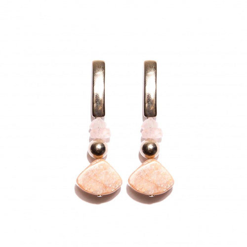 Light Pink Quartz-Nude Apatite Earrings