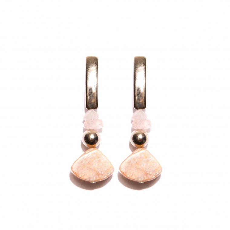 Light Pink Quartz-Nude Apatite Earrings