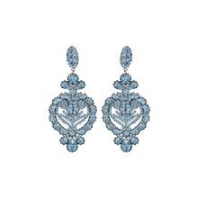 Aqua Blue Earrings Encrusted Crystals