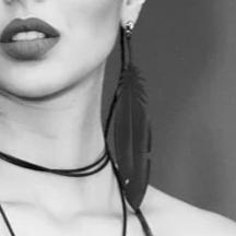 Feather Rubber Earring with Metal Stud
