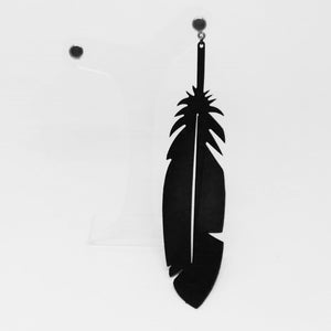 Feather Rubber Earring with Metal Stud